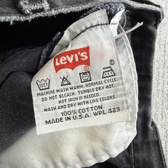 Vintage Levi's 501xx Denim Black Jeans USA Made Men's Size 40x30 Fits 38x30
